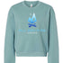 Arctic semi-cropped crewneck sweatshirt featuring the full All Day Fire Outfitters logo in a blue gradient. Soft cotton poly blend designed for outdoor comfort.