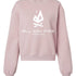 Blush semi-cropped crewneck sweatshirt featuring the white All Day Fire Outfitters logo on the front. Soft cotton poly blend designed for outdoor comfort.