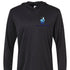 Lightweight polyester hooded tee featuring the All Day Fire Outfitters logo on the chest. Long-sleeve outdoor shirt designed for camping and adventure.