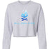 Grey heather cropped crewneck featuring the All Day Fire Outfitters logo. Soft, lightweight women’s crewneck for outdoor and campfire living.