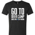 Vintage black tee with “Go To Deer Camp Build A Fire Eat Venison” slogan and All Day Fire Outfitters logo. Soft hunting and campfire shirt.