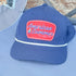 Navy American Summer rope cap featuring a woven patch by All Day Fire Outfitters for camping, lake days, and summer adventures