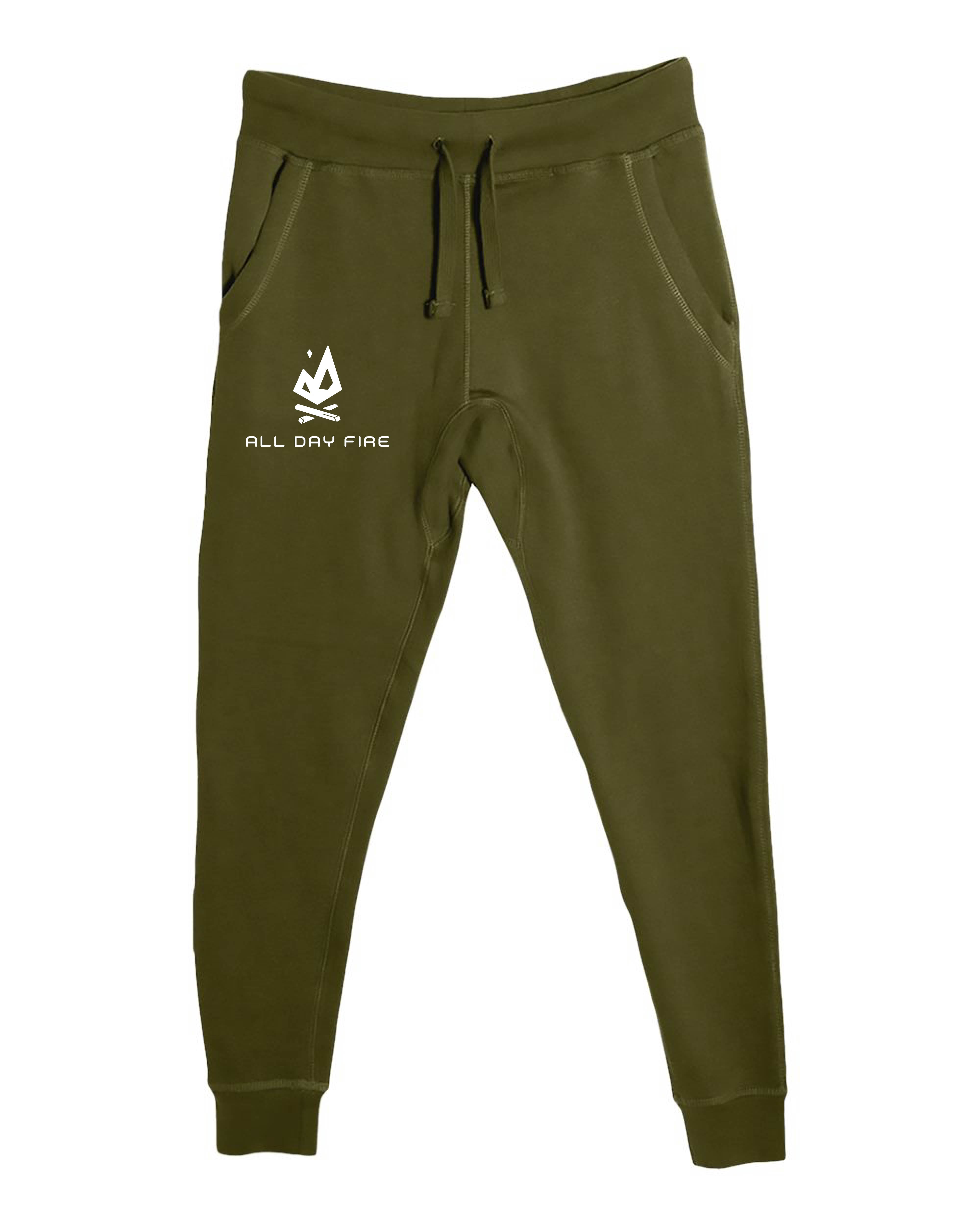 White ADF Logo Mens Joggers