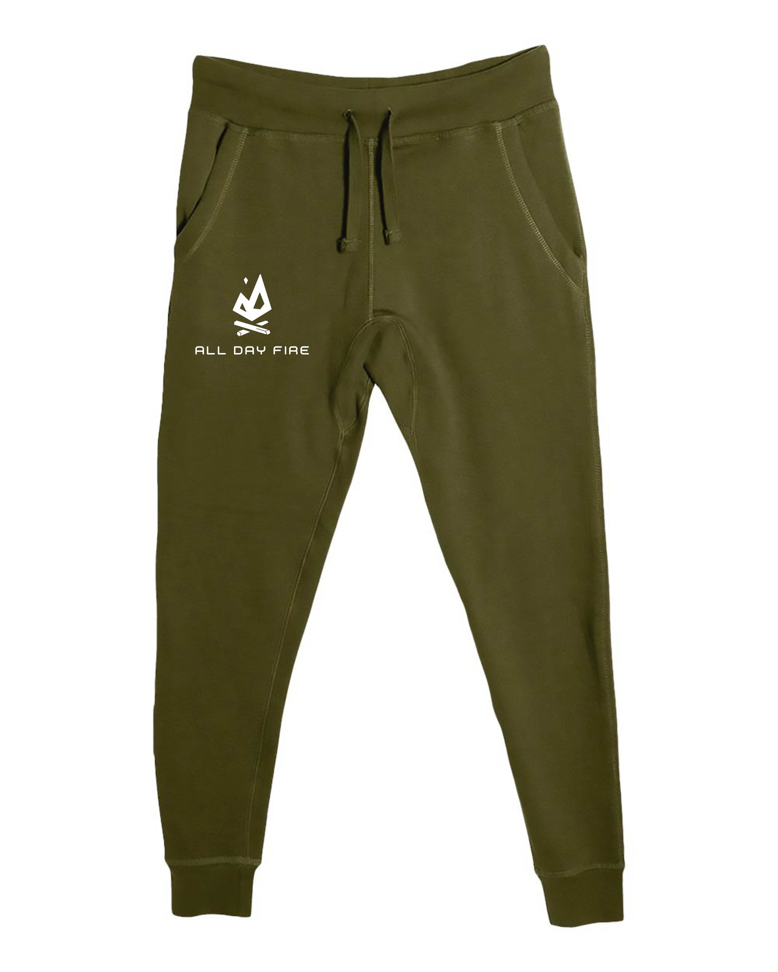White ADF Logo Mens Joggers