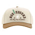 Northbound embroidered snapback hat by All Day Fire Outfitters featuring pine tree design on a cream crown with copper bill.