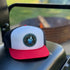 Red, white, and blue Richardson 113 foamie snapback with Split Early Stay All Day logo. Lightweight and breathable outdoor hat.